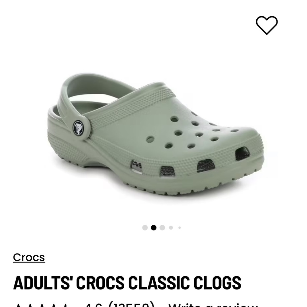 CROCS Classic Clogs in moss green- men’s size 8